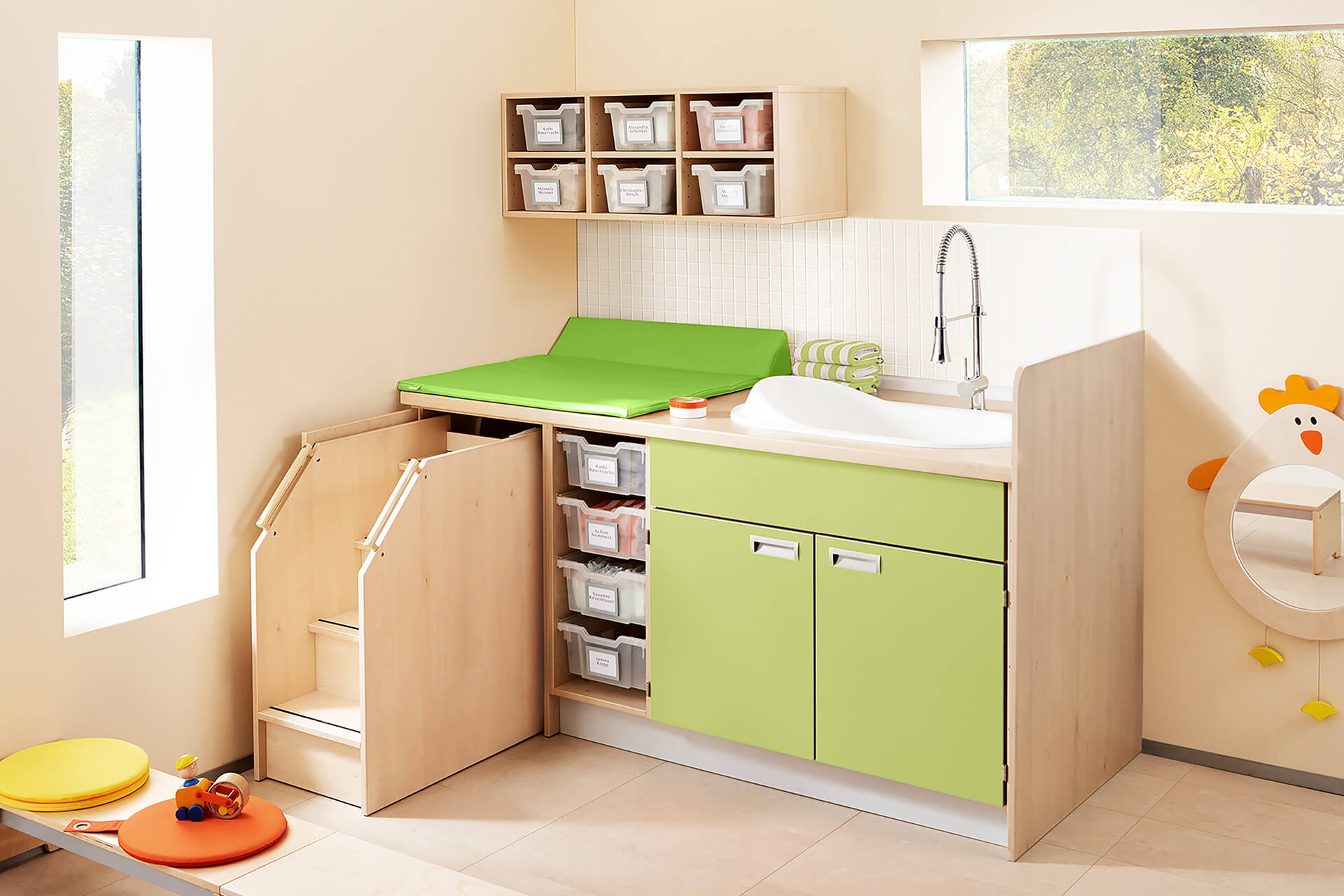 Wasch- und Wickelräume in Kindertagesstätte, Kindergarten & Co. » HABA Pro